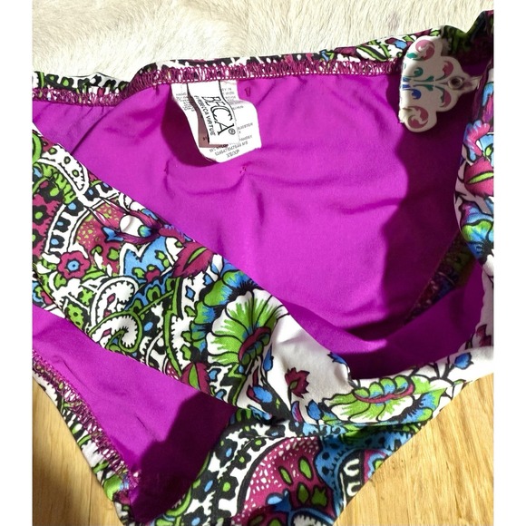 Becca by Rebecca Virtue Multicolored Banded Bikini Bottom Women's Size XS Buckle - Picture 4 of 5